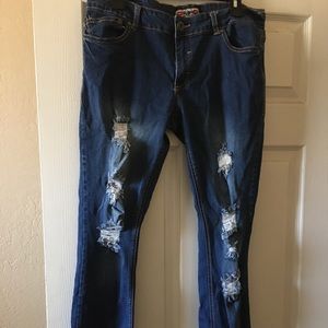 Women’s distressed skinny stretch jeans 13/14
